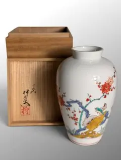 有田焼 今泉今右衛門 錦蘭絵花瓶 共箱 花器 - メルカリ