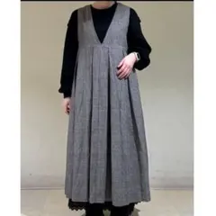 サマンサモスモス 綿麻前後着タックジャンスカ