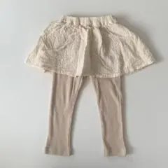 【100サイズ】バースデイ レース スカート付きレギンス アイボリー 女の子