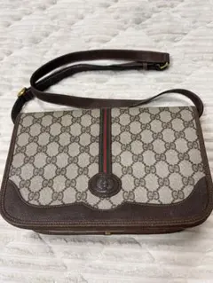 中汚れあり△レアGUCCI オールドグッチ ショルダーバッグ GG柄 2way 