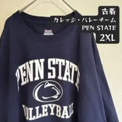 PEN STATE Hanes カレッジ 古着Tシャツ ネイビー 2XL (8)