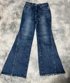 アズールバイマウジー フレアデニム ジーンズ インディゴ 青 ブルー S