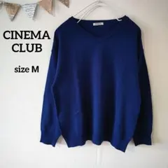 CINEMA CLUB ネイビー Vネック 長袖セーター レディース Мサイズ