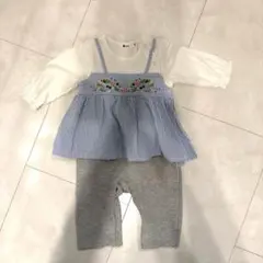 bebe♥花刺繍付きロンパース・カバーオール