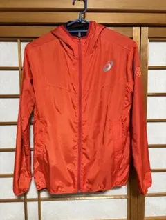 オレンジ フード付き ウィンドブレーカー　サイズM