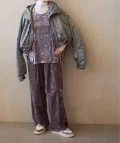 ジャーナルスタンダードラックス ベロア　イージーパンツ　グレー　美品