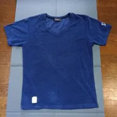 DOWBL タオル地　ネイビー Vネック Tシャツ 46のサムネイル