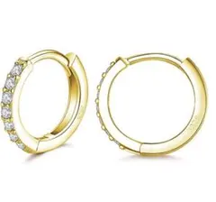 S806 ジルコニア フープピアス シルバー925 ゴールド 綺麗 CZダイヤ