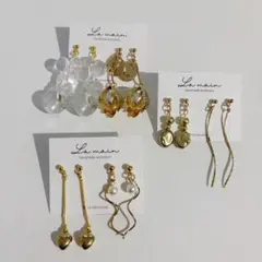 ハンドメイドピアス 6点 まとめ売り ゴールド系 シンプル オシャレ 大人