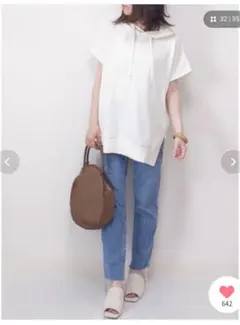 Ambre Neige フレンチスリープパーカー 【freeeサイズ】