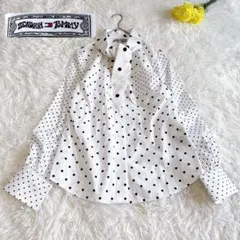 【美品✨トミーヒルフィガー ゼンデイヤコラボ】ドット柄ボウタイブラウス 長袖 綿