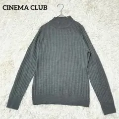 【シネマクラブ】リブニット(M)モックネックセーター 洗える シンプル グレー