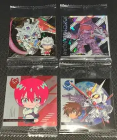 白いガンダム & シャア・アズナブル 他3枚 ガンダムシールウエハースvol.4