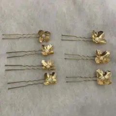 ゴールド　花モチーフ　ヘアピン7本セット　前撮り　結婚式