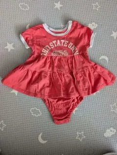 BREEZE フリルロンパース 半袖 80CM ピンク