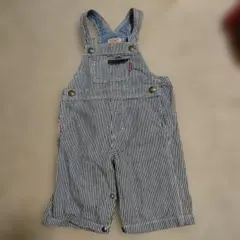 miki HOUSE ストライプロンパース Mサイズ