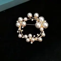 高見え❣️パールブローチ 上品 シンプル 七五三フォーマルパーティー真珠2301