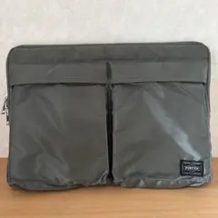 PORTER 新生タンカー ドキュメントケース セージグリーン クラッチ