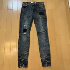 ZARA ザラ　クラッシュ　ダメージ　デニムパンツ　ブラック　美品　完売品
