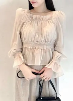 SNIDEL スナイデル オーガンプリーツブラウス