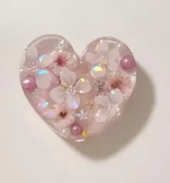 No.790 ドライフラワー ハート レジン ヘアゴム - メルカリ