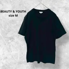 ビューティーアンドユース Tシャツ ブラック Vネック シンプル s6309