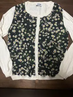 MOSCHINO モスキーノ♪フラワーモチーフカーディガン 超美品】モスキーノ フラワーモチーフ カーディガン ブラウン