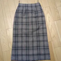 チェック柄　ロングスカート