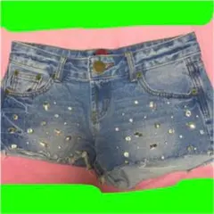 DaTuRaビジュー☆デニムショートパンツ