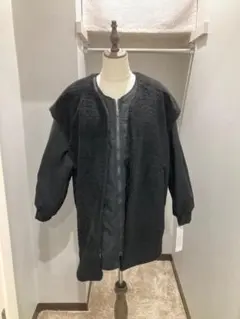 ミックスボアブルゾン　コート　黒