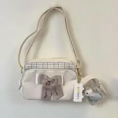 anilet+ 新品　アイボリー　ショルダーバッグ　女児　マスコット　ポーチ