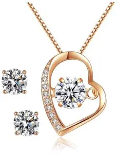 レディース ネックレス ピアス セット シルバー925 オープンハート