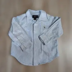 Ralph Lauren 18M 長袖シャツ 青白ストライプ