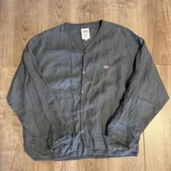 【希少XL相当/極美品】DANTON　シャツカーディガン 薄手 ベージュ 42 DANTON | リネンポリエステル シャツカーディガン WOMEN（シャツ