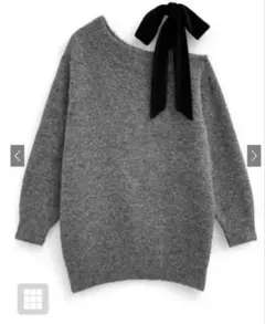 GRL ワンショルダーベロアリボンニットミニワンピース[dr796]