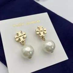 新品 TORY BURCH トリーバーチ パール ロゴ デザイン ピアス