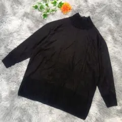 ​ 毛100% イネド タートルネックニット セーター ブラック 9号 M