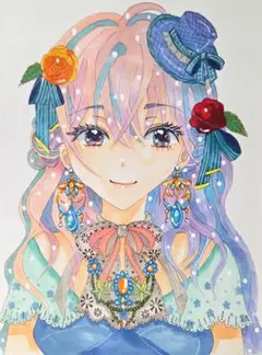 手描きイラスト 原画】天使 アナログイラスト 一点物 色紙 - メルカリ
