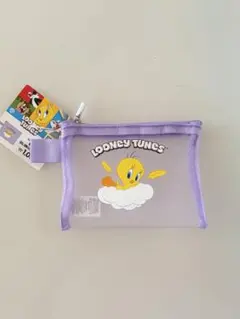 韓国　ダイソー　LOONEY TUNES トゥイーティー メッシュポーチのサムネイル