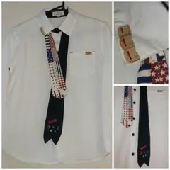 「未使用」ホワイト シャツ　猫　ハローキティ Hello Kitty