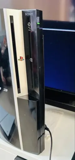 通電確認 一部稼働確認 ソニー プレステ3 本体 社外電源ケーブル 黒 ブラック