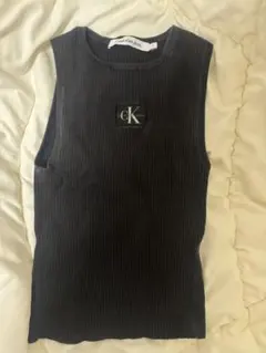 Calvin Klein Jeans リブタンクトップ ブラックのサムネイル