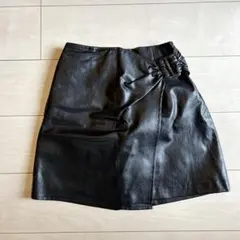 美品 パンプキンポート エコレザースカート