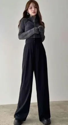 美品　GRL タックストレートパンツ[tu1434]