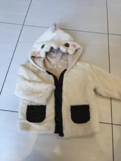フリースジャケット 動物デザイン クリーム色