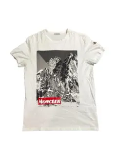 MONCLER ホワイト Tシャツ 山の写真プリント - メルカリ