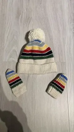 【美品】GAP ベビーニット帽＆手袋 6~12months