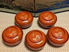 達磨入れ子椀 5客セット 漆器 縁起物 - メルカリ