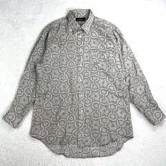総柄 ビンテージ 柄シャツ アート　個性派 レトロ古着　幾何学　KARNAKS