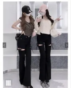 GRL リボンフレアパンツ　S サイズのサムネイル